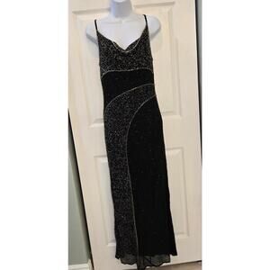 Chaudry Silk Beaded Gown black tie Elegant Whimsigoth Dark Feminine Fairy Grunge